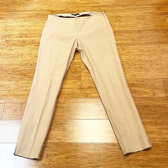Theory Belisa 2 Bistretch Pants Khaki Tan Sand 10 - Picture 3 of 9